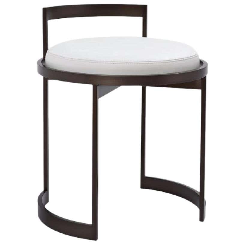 Obi Vanity Swivel Stool with White Leather Seat by Powell and Bonnell ...