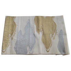 Obi Vintage Textile with Tan and Gold Clouds