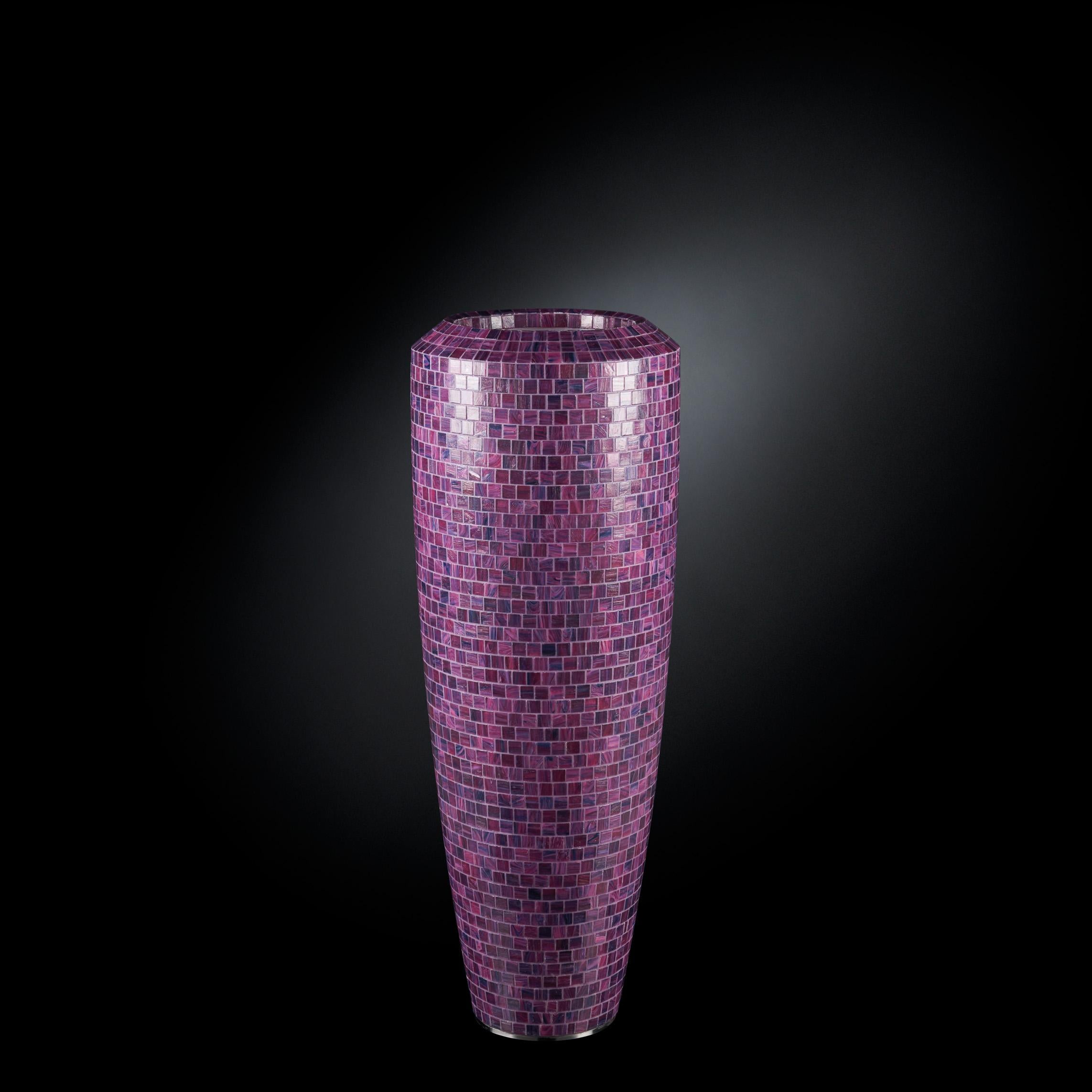 mosaic floor vase