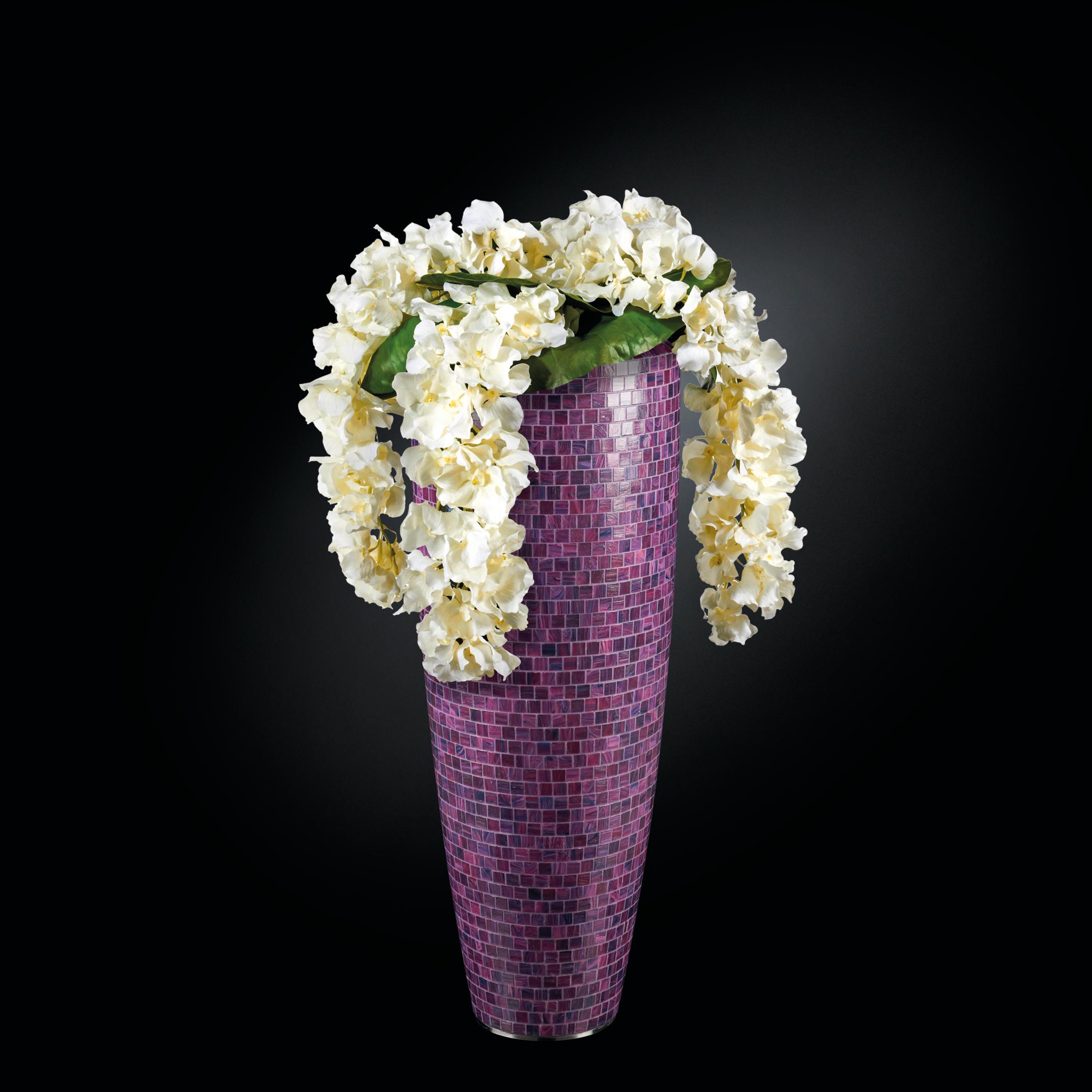 Italian Obice Small Vase, LDPE, Indoor, Bisazza Mosaic, Italy For Sale