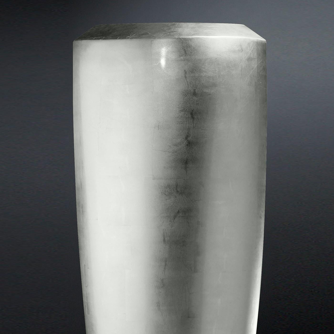 Modern Obice Tall Silver Vase