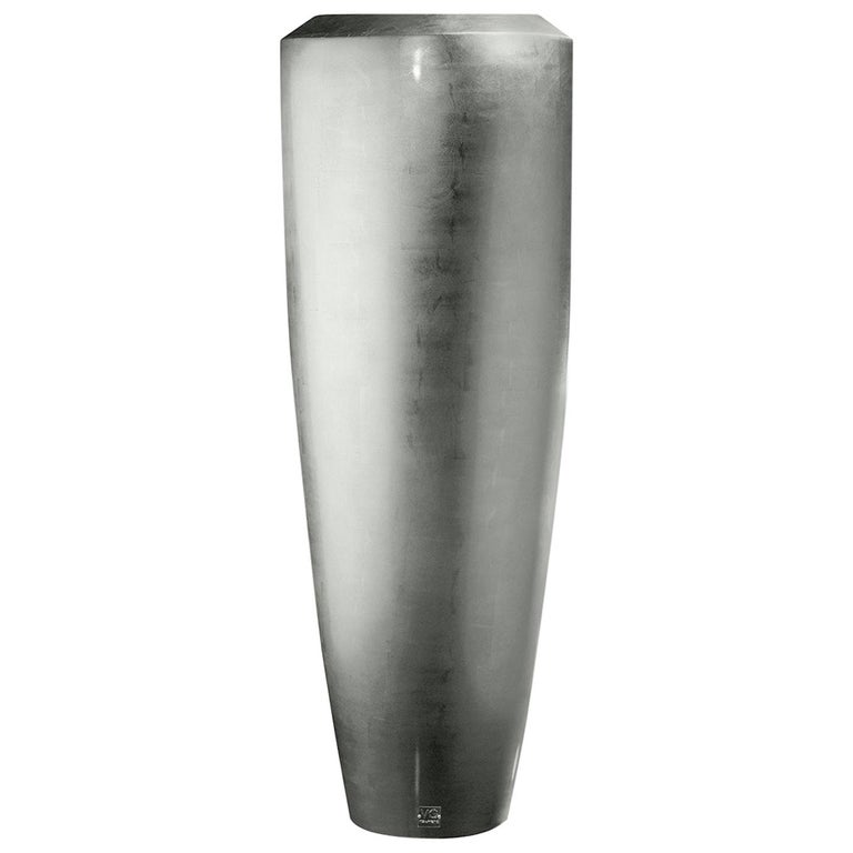 Obice Tall Silver Vase For Sale at 1stDibs
