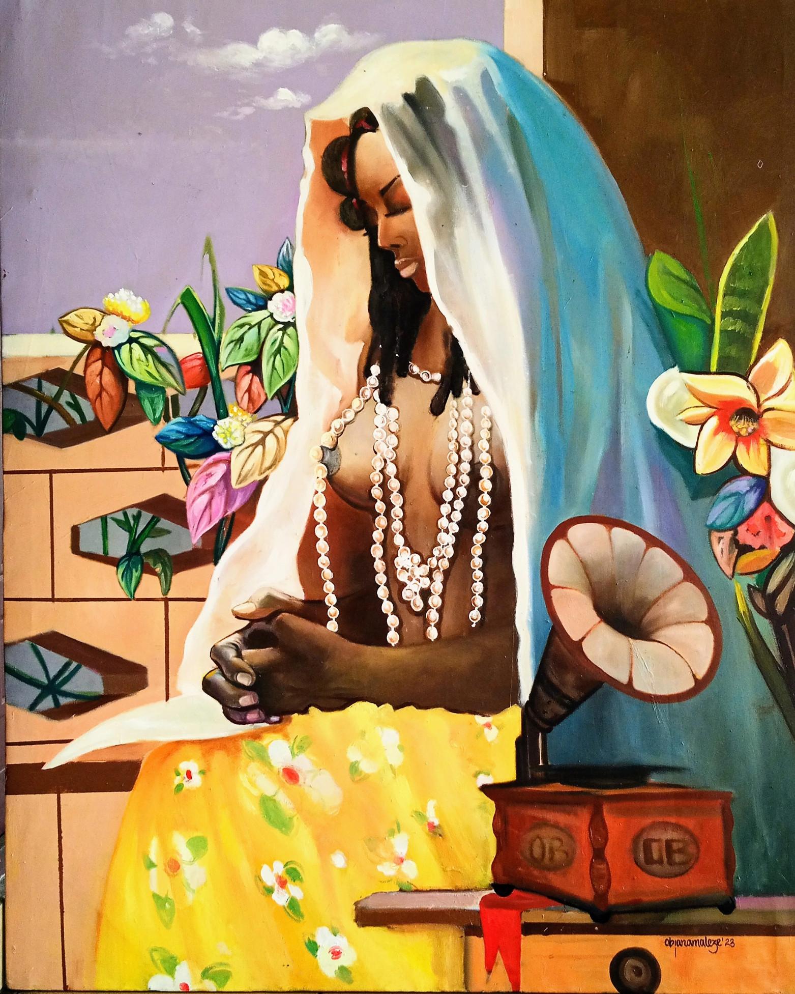 Figurative Painting di Obiora Anamaleze - Lettera a Oliver