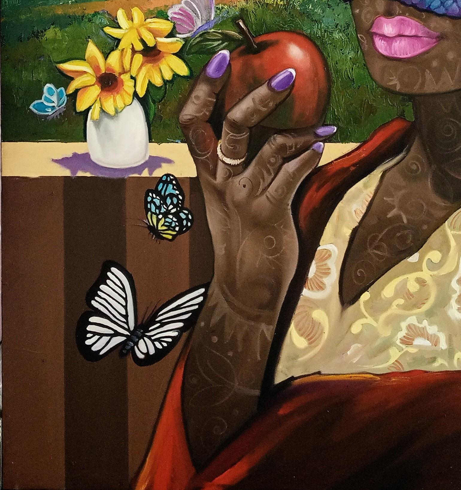 Cosa succede se - Portrait Painting Nero di Obiora Anamaleze