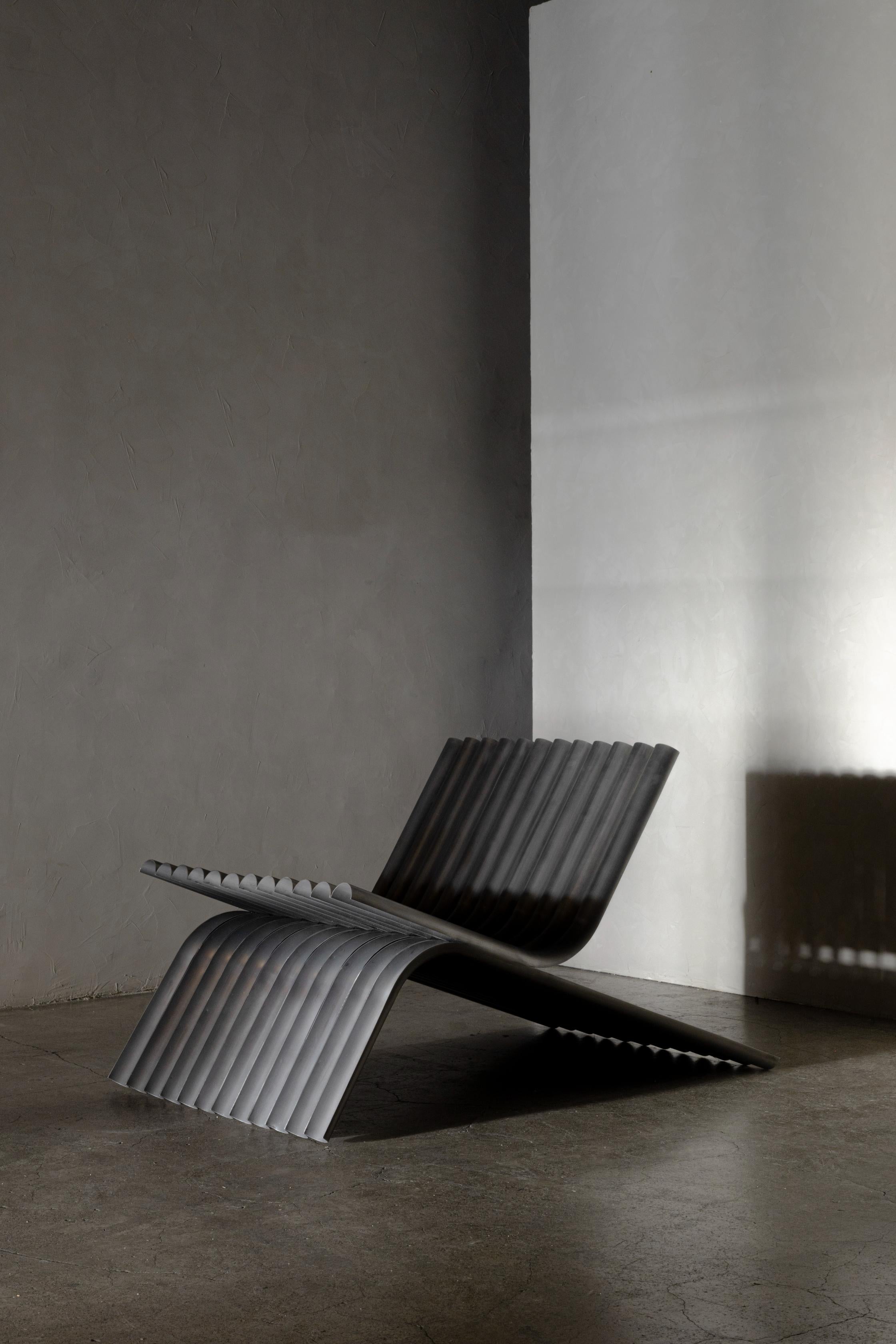 OBJ-02 Steel Lounge Chair by Manu Bano For Sale 1