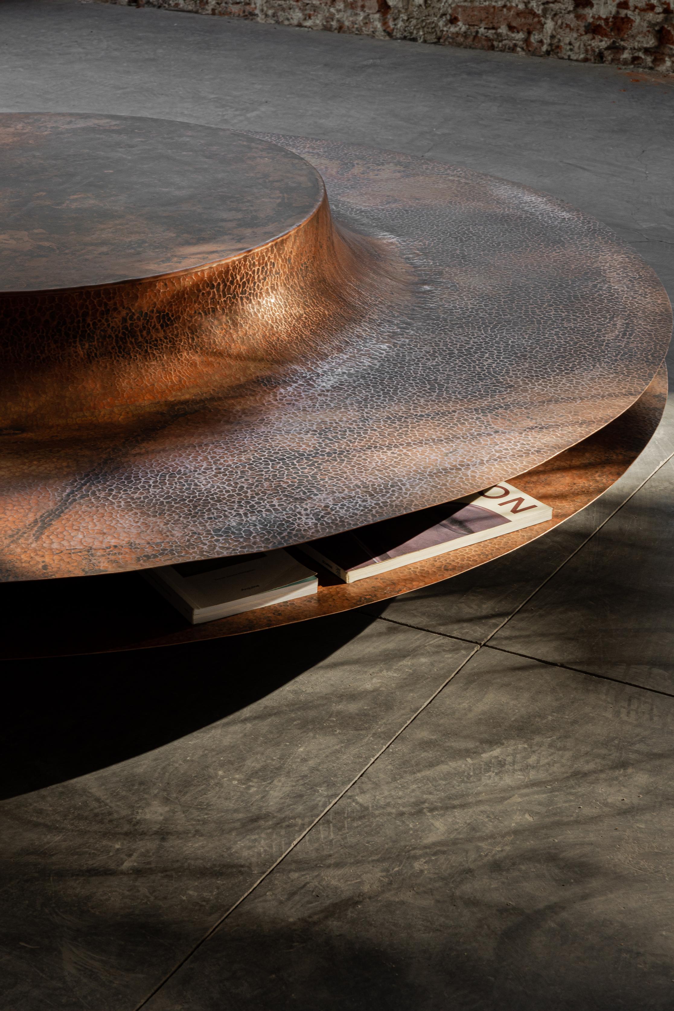 Mexican OBJ-06 Copper Coffee Table by Manu Bano For Sale