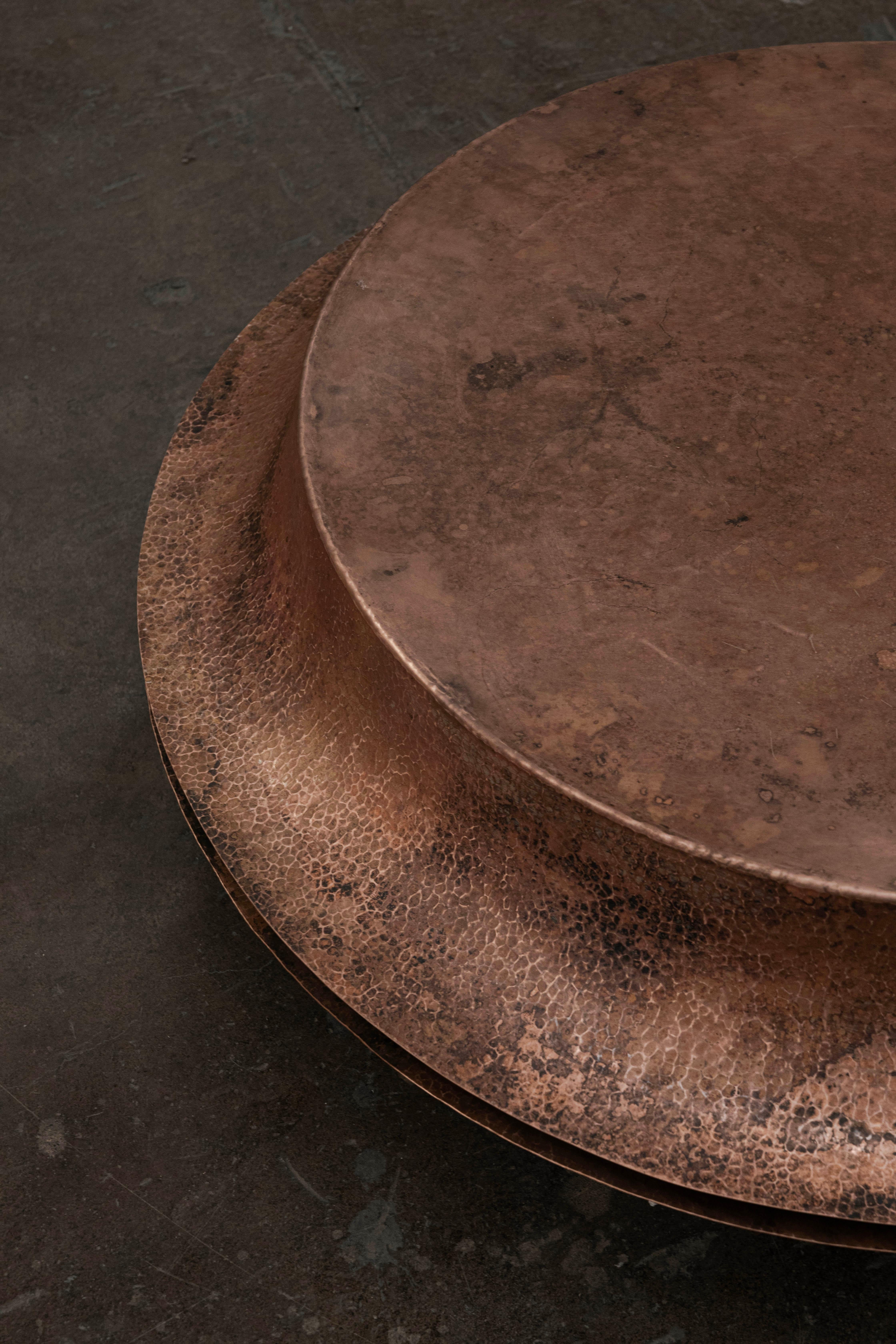 Mexican OBJ-06 Medium Copper Coffee Table by Manu Bano For Sale