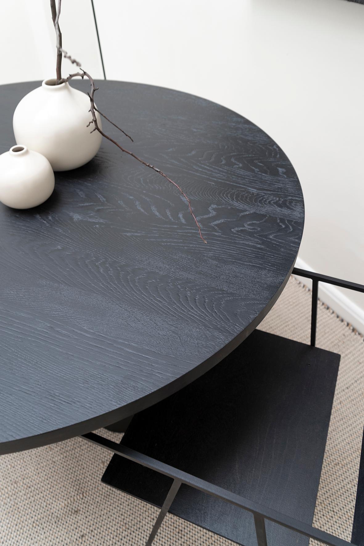 Steel Object 035 Oak Round Table by NG Design For Sale