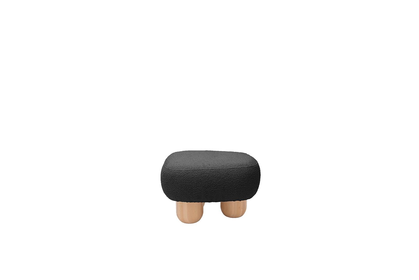 Polish Object 049 Black Pouf by NG Design For Sale