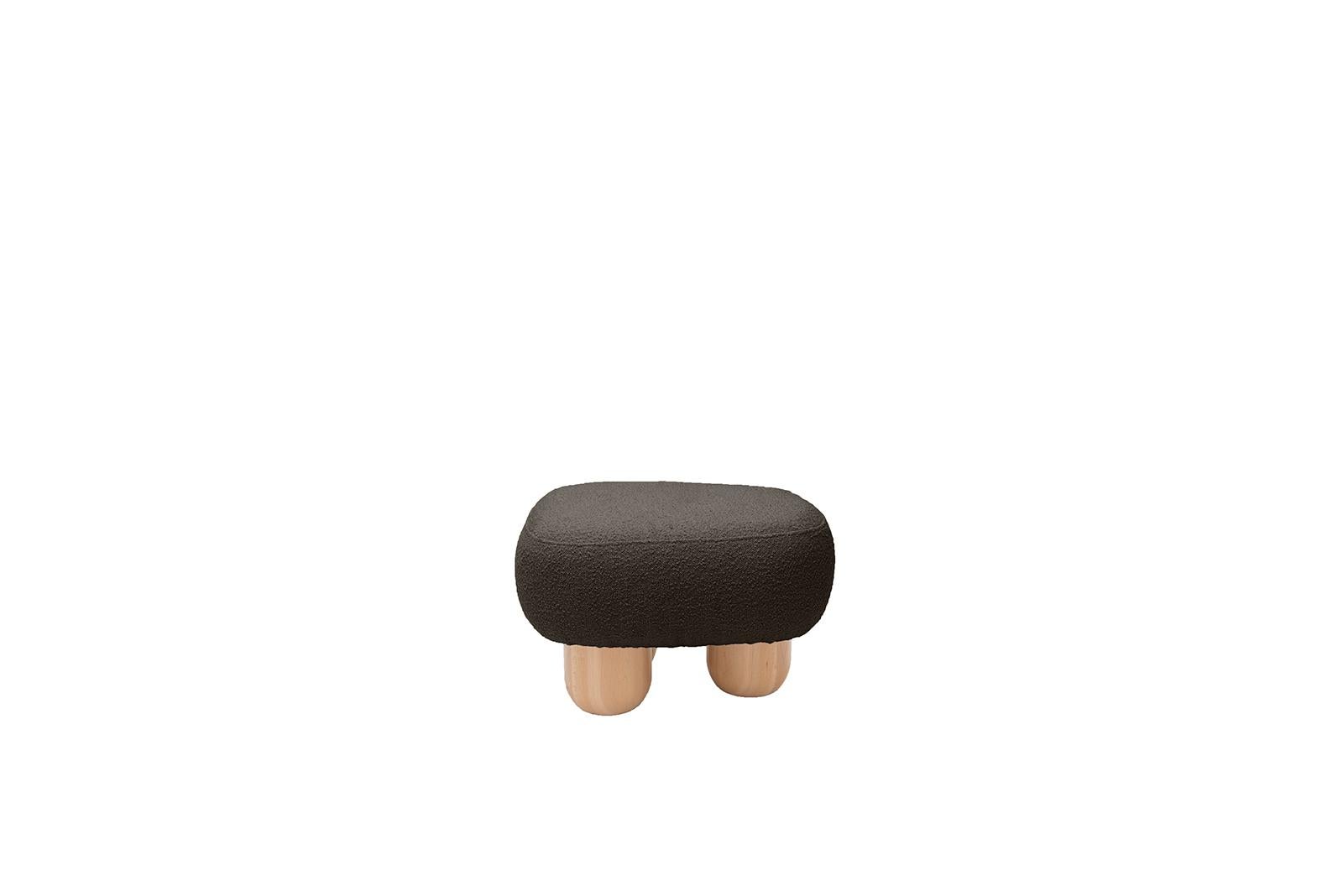 Upholstery Object 049 Black Pouf by NG Design For Sale
