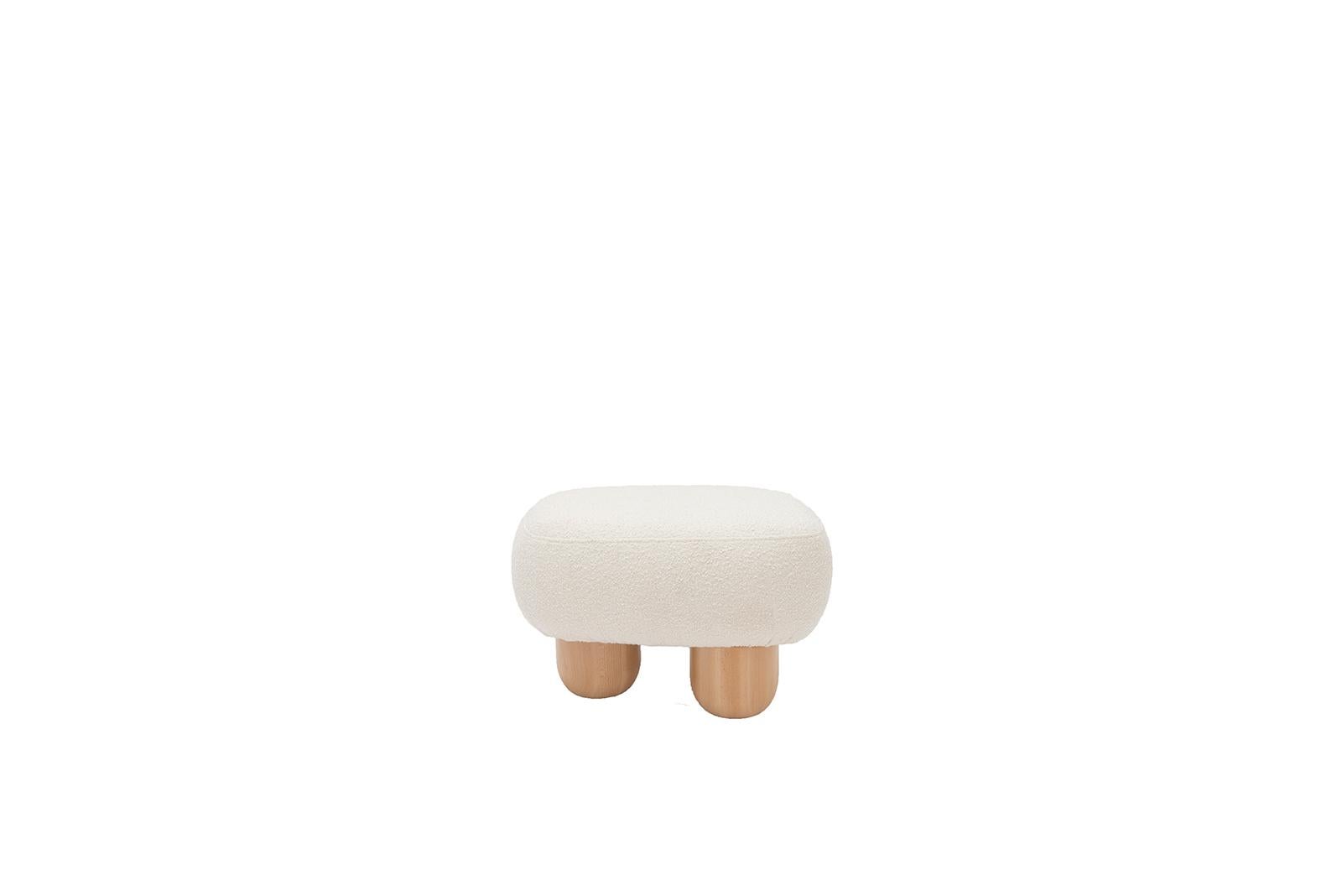 Upholstery Object 049 Natural Pouf by NG Design For Sale