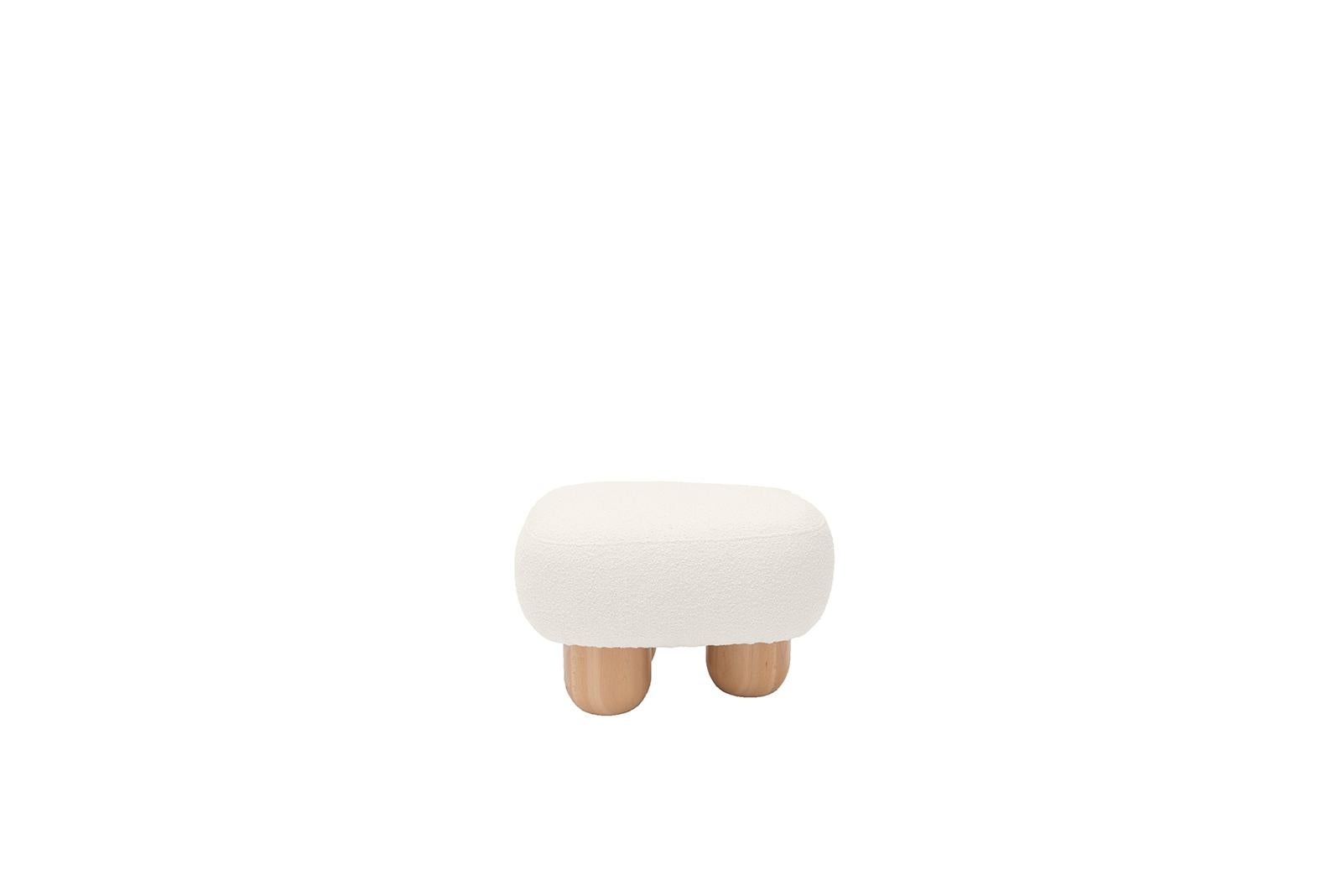 Object 049 Pearl Pouf by NG Design
Dimensions: D64 x W51 x H41 cm
Materials: Boucle upholstery, Solid Oak

Also Available: All of objects available in different materials and colors on demand.

Will you use the object049 pouf as an additional