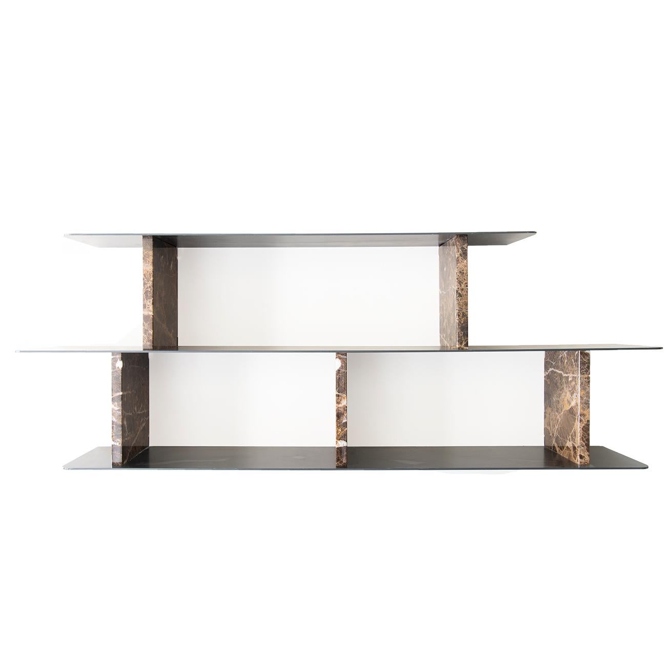 Scaffale Object 094 di NG Design
Dimensioni: L. 102 x P. 18 x H. 37 cm
Materiali: Acciaio, Marmo

Disponibile anche: Tutti gli oggetti sono disponibili in diversi materiali e colori su richiesta.

Scaffale in acciaio e marmo. 

Grazie all'utilizzo