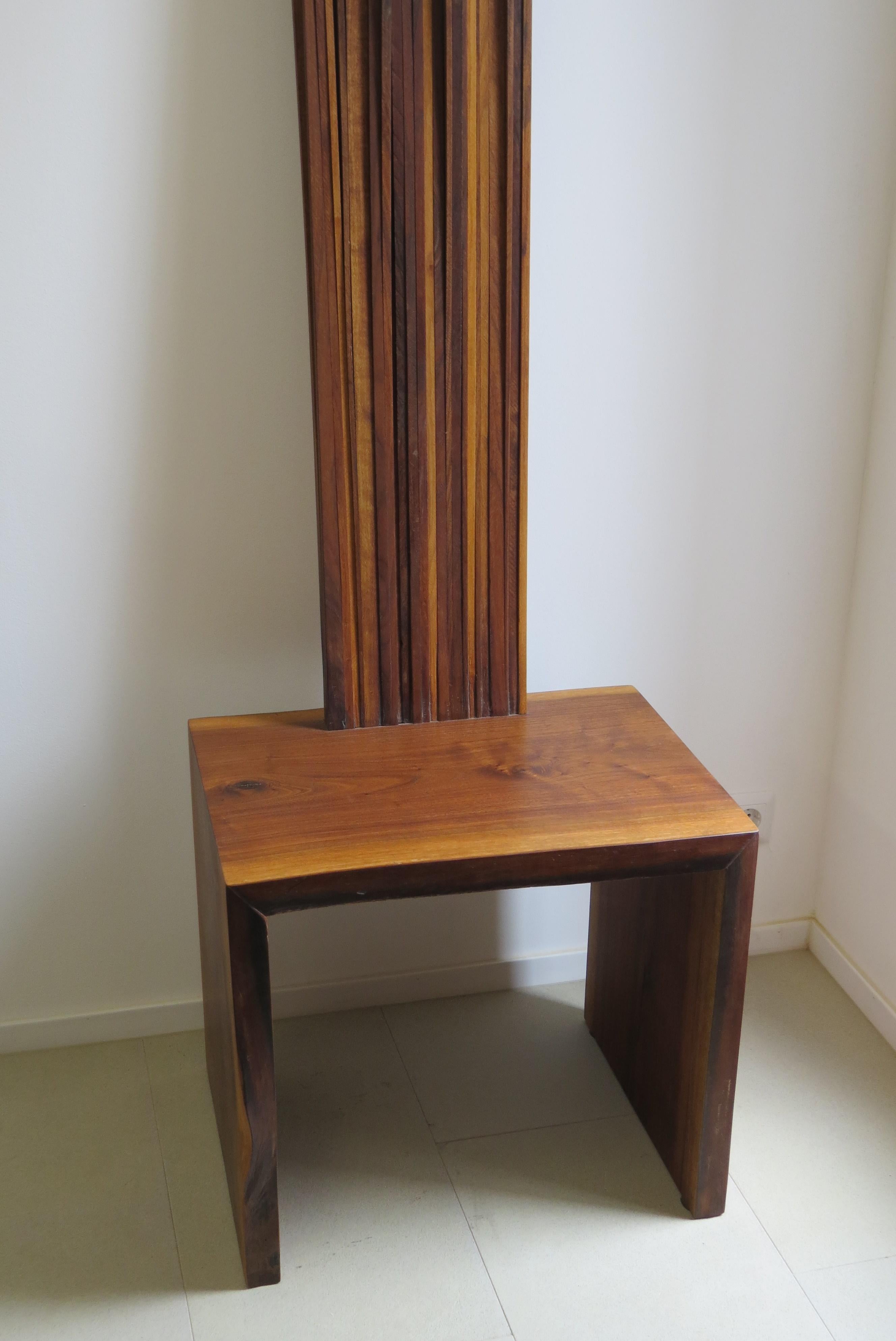 Organic Modern Object Chair, Side Table, Walnut, Natural For Sale