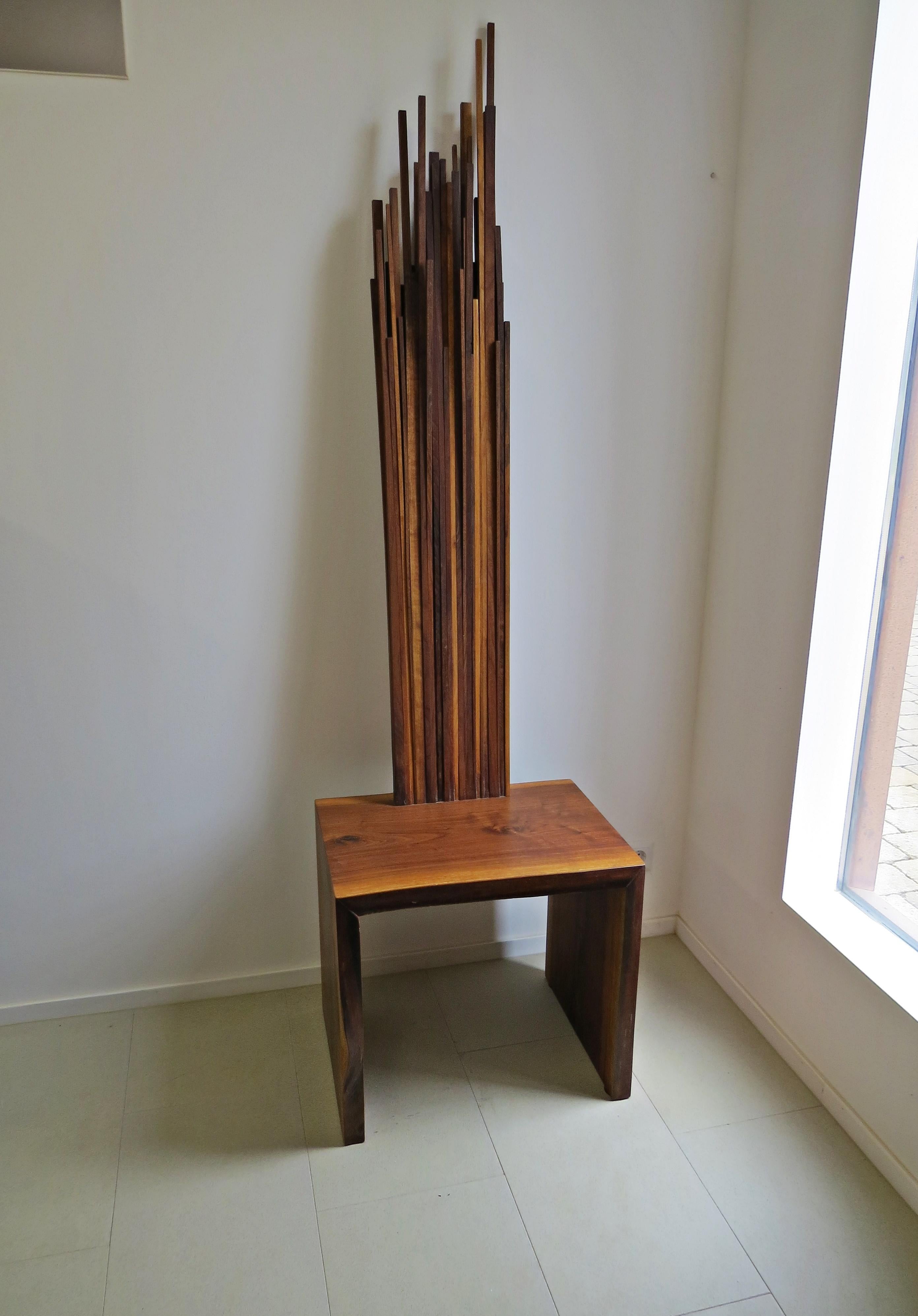 Object Chair, Side Table, Walnut, Natural In New Condition For Sale In Dietmannsried, Bavaria