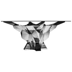 Objects #MT-F3-S Tavolo in acciaio inox lucidato a specchio di Zhoujie Zhang