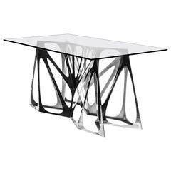 Object #MT-S4-F Mirror Polished Stainless Steel Table by Zhoujie Zhang