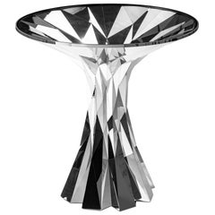 Object #MT-T4-S-S Mirror Polished Stainless Steel Side Table by Zhoujie Zhang