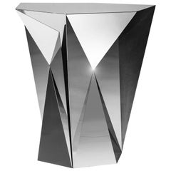 Object #MT-T6-S-S Mirror Polished Stainless Steel Side Table by Zhoujie Zhang