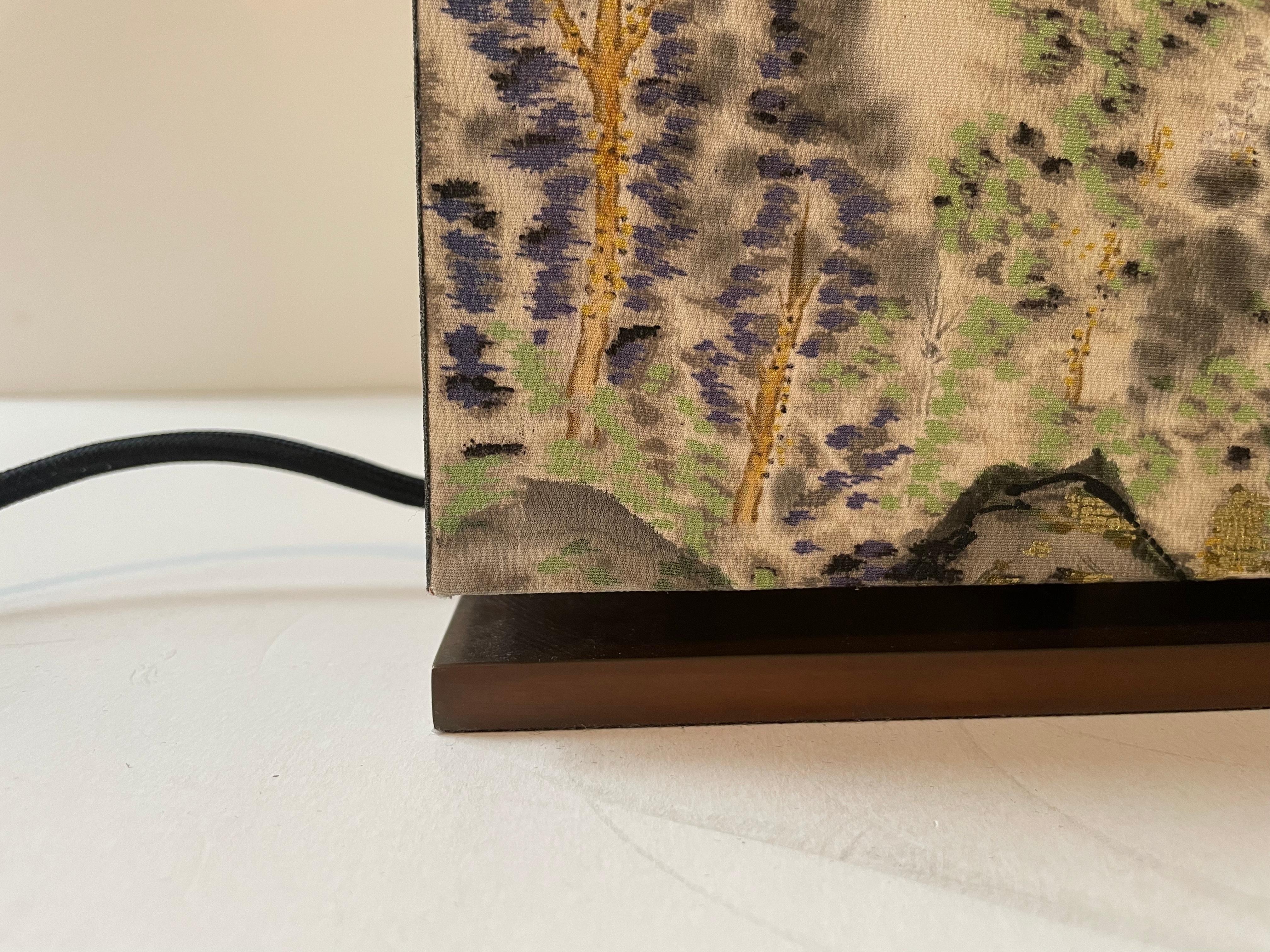 Lampe de bureau vintage Haori Kimono Col. Noir avec motif organique en vente 4