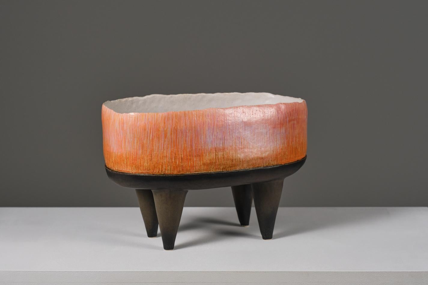 Spanish Objecte #1 by Rosa Cortiella, Grogged Clay Fruit Bowl For Sale
