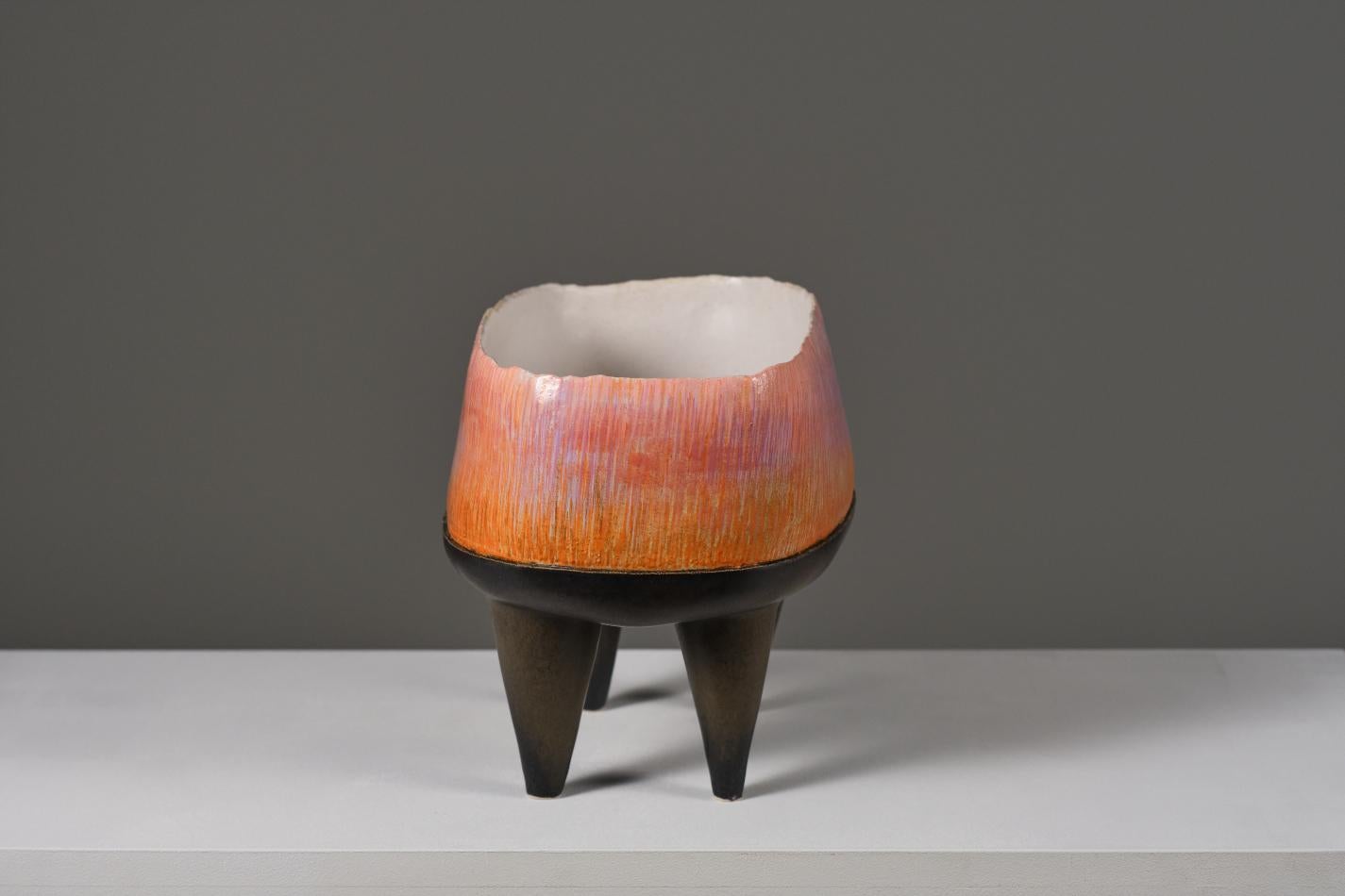 Glazed Objecte #1 by Rosa Cortiella, Grogged Clay Fruit Bowl For Sale