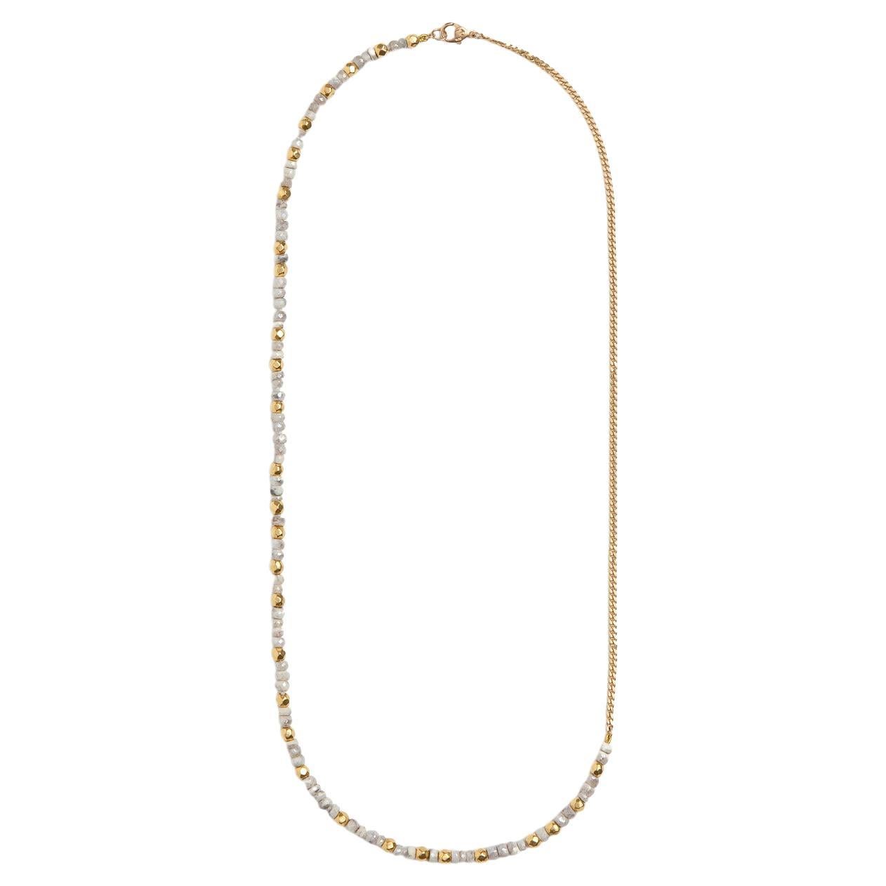 Hand-knotted beaded necklace composed of midnight blue sapphire beads and 18k yellow gold beads, set on an 18k yellow gold curb chain. 
 
18 inches long
Blue sapphire beads
18k gold beads
18k yellow gold chain

Designed by Objet-a, hand-crafted in