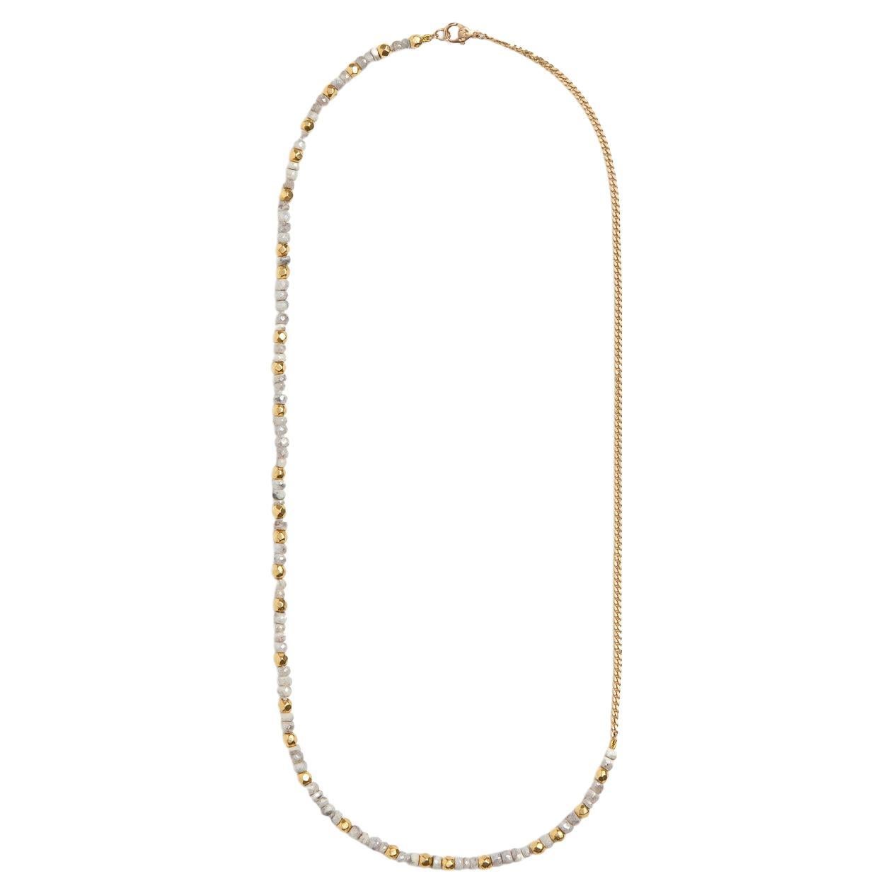 Objet-a, collana di perline, zaffiri bianchi e oro giallo 18k in vendita