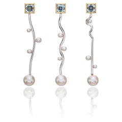 Objets d'Art et Boucles d'oreilles en Or 18kt Argent Aigue-marine et Perles Objet d'Art