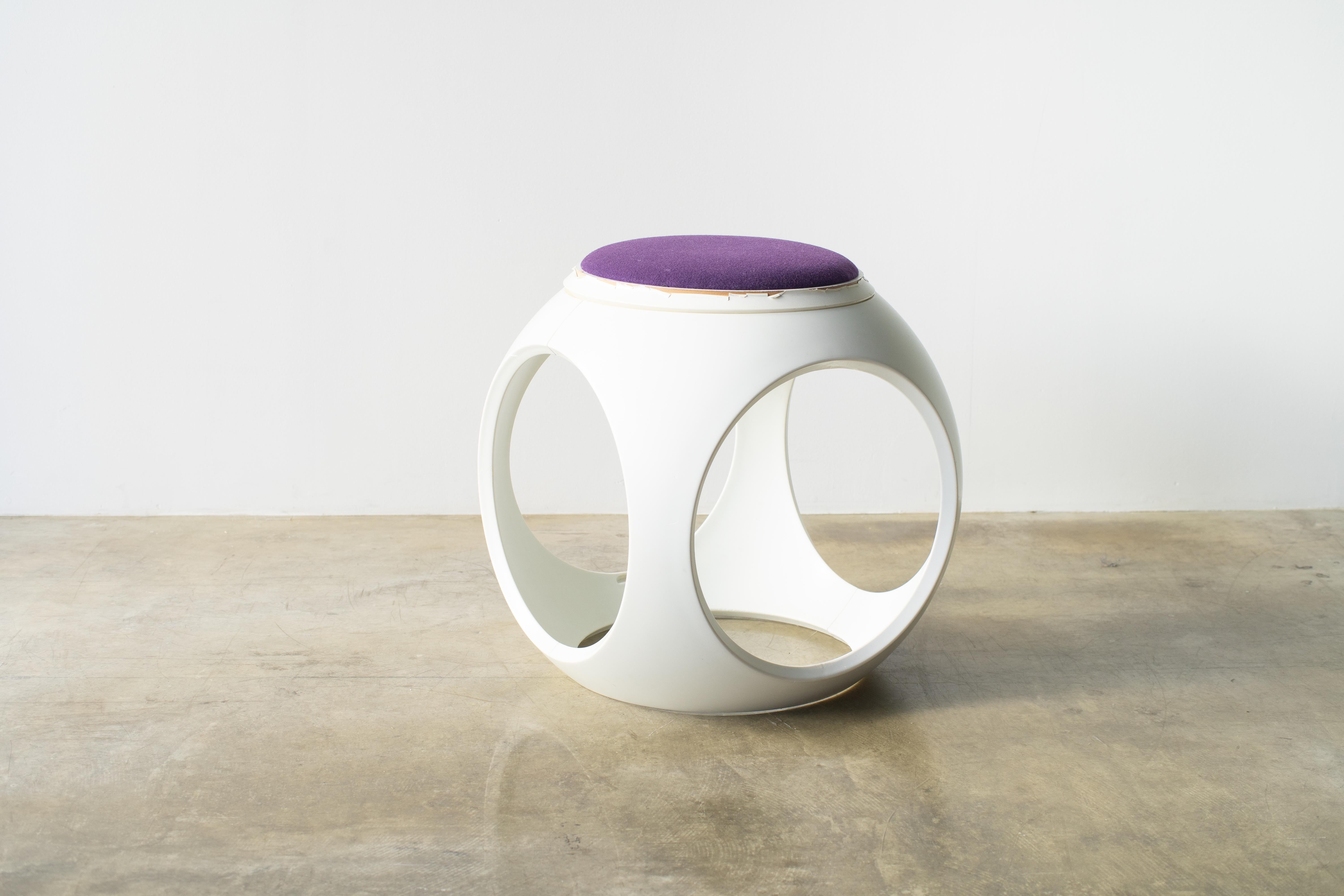 Italian Oblio stool side table shelf  Von Robinson Y2K style design space age For Sale
