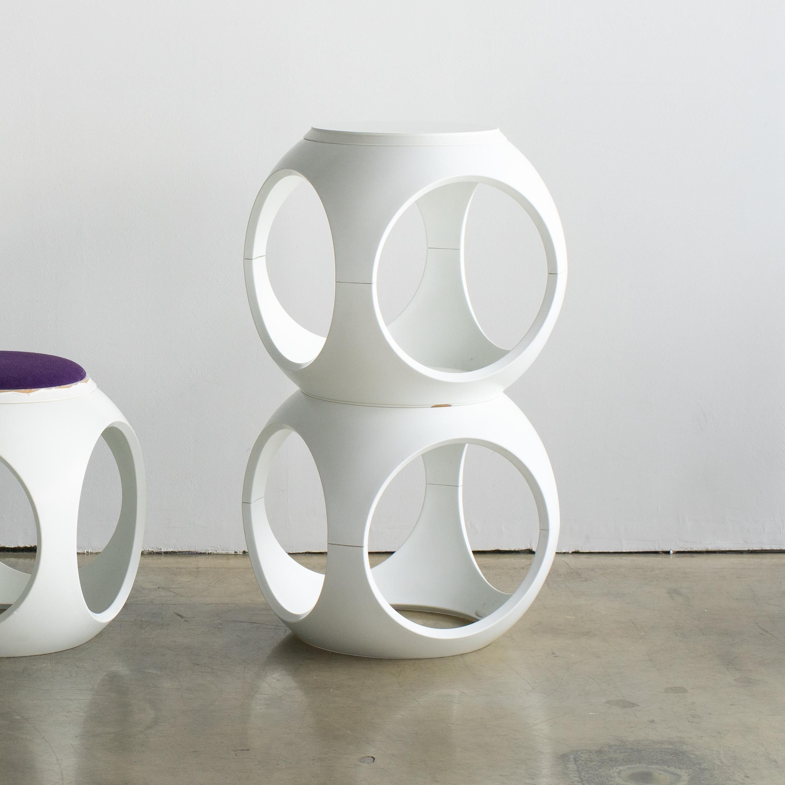 Oblio stool side table shelf  Von Robinson Y2K style design space age For Sale 1
