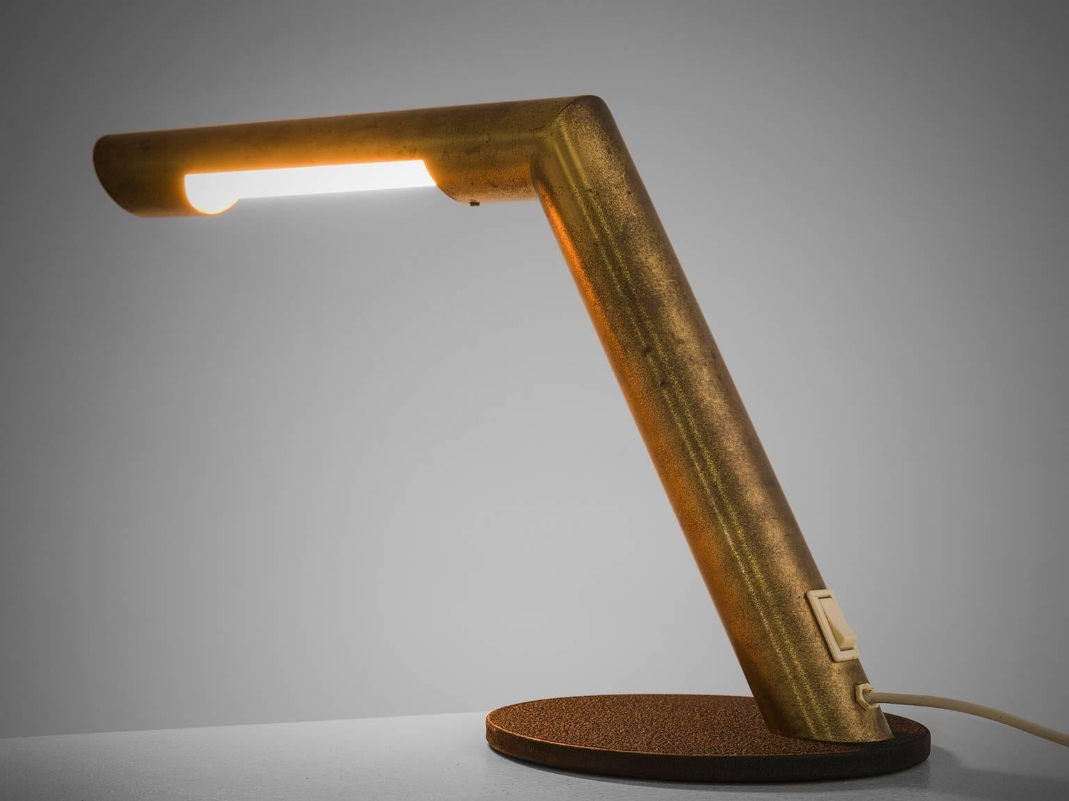 Italian Oblique Desk Light in Brass