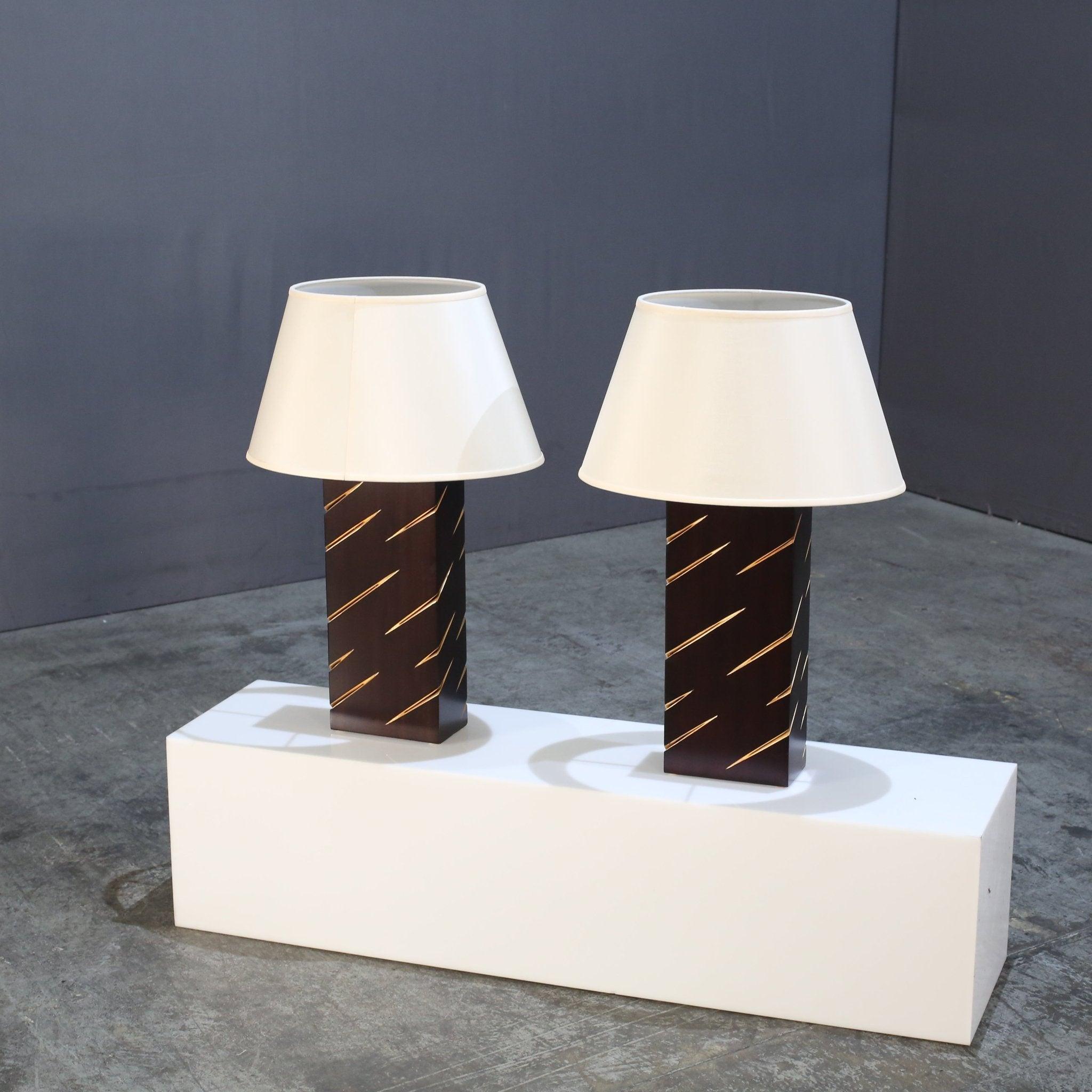 Wood Oblique Table Lamp by Christopher Guy
