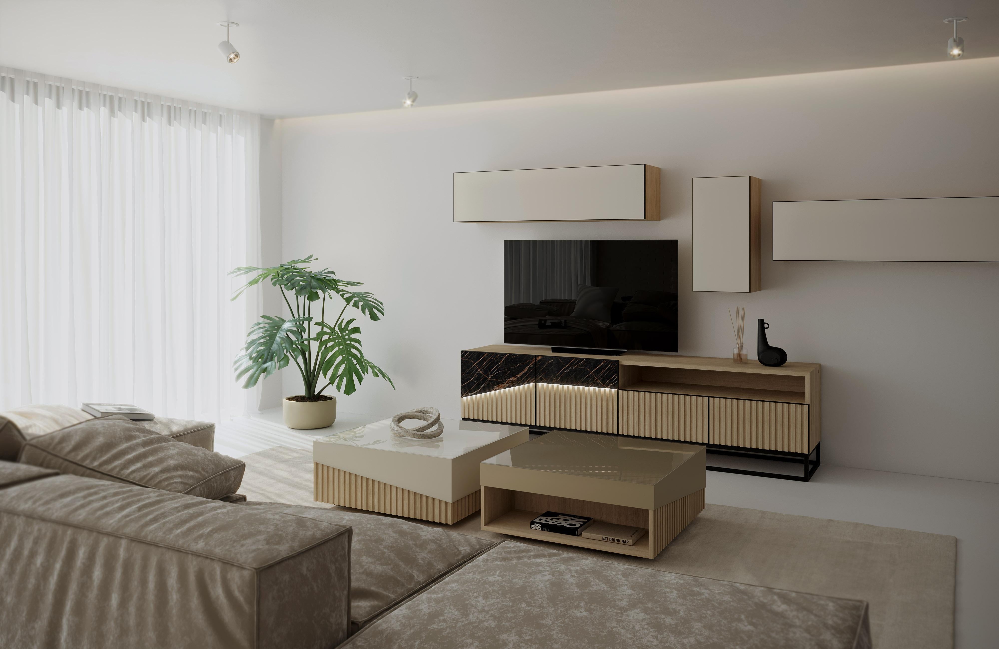 Contemporary ZAGAS Oblique TV Cabinet For Sale