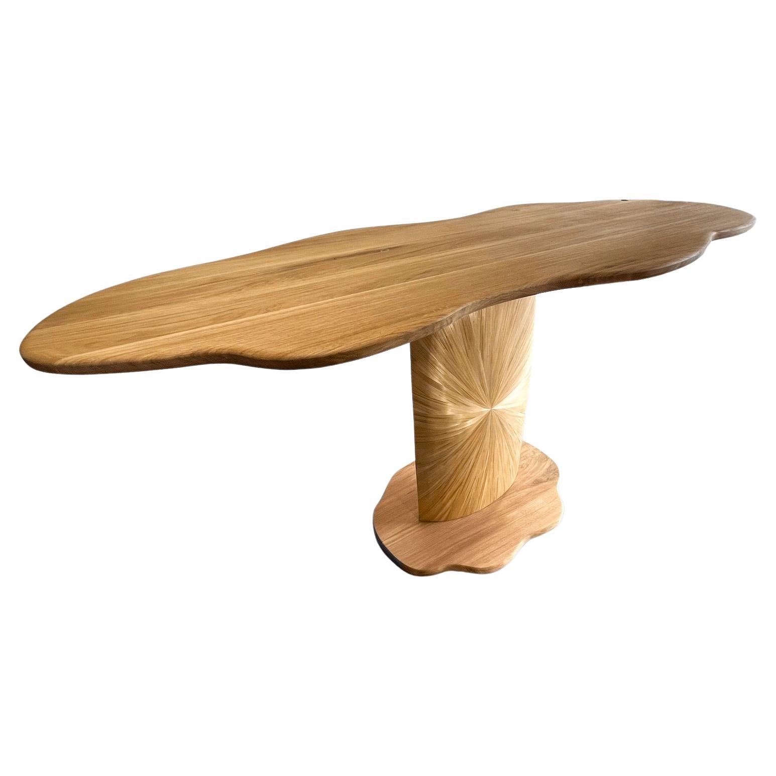 Table en marqueterie de paille « France » de Seve Quantum Design