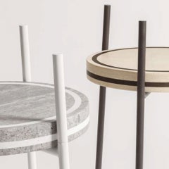 Oblivion Small Round Leather Table by Stephane Parmentier x Giobagnara