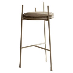 Oblivion Small Round Leather Table by Stephane Parmentier x Giobagnara