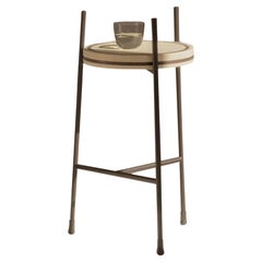 Oblivion Small Round Travertine Table by Stephane Parmentier x Giobagnara