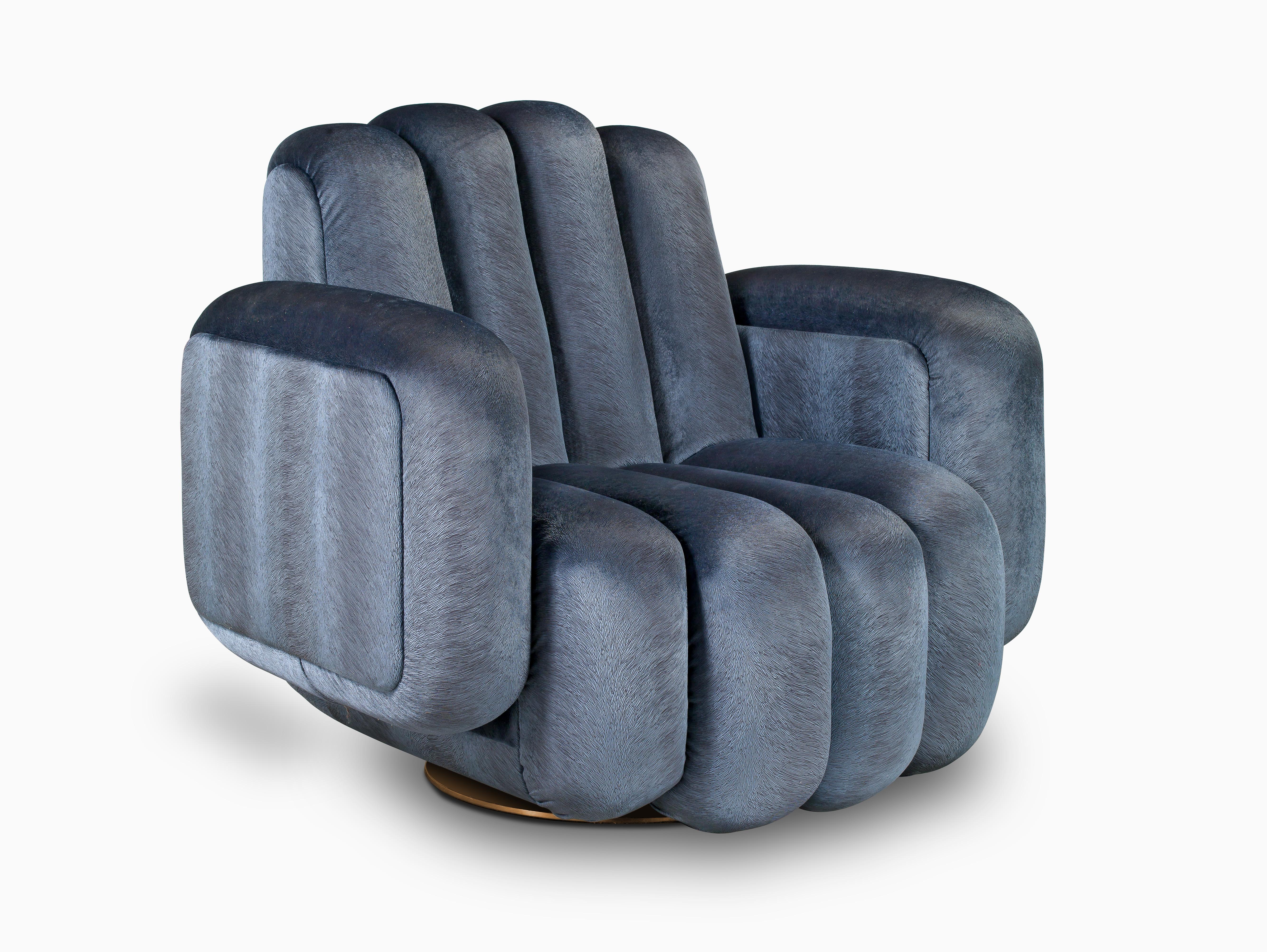 Oblomow, Modern Countered Armchair with Swivel System For Sale 1
