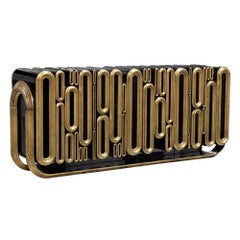 Aparador Oblongo Oro Envejecido - Madera Artesanal y Pan de Oro - Boca Do Lobo
