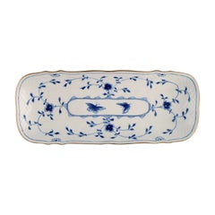 Oblong Bing & Grøndahl Butterfly dish in hand-painted porcelain with gold rim.