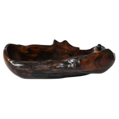 Oblong bowl in Macassar ebony, 1970s