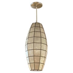 Oblong Capiz Shell Semi Flush Mount Pendant Light