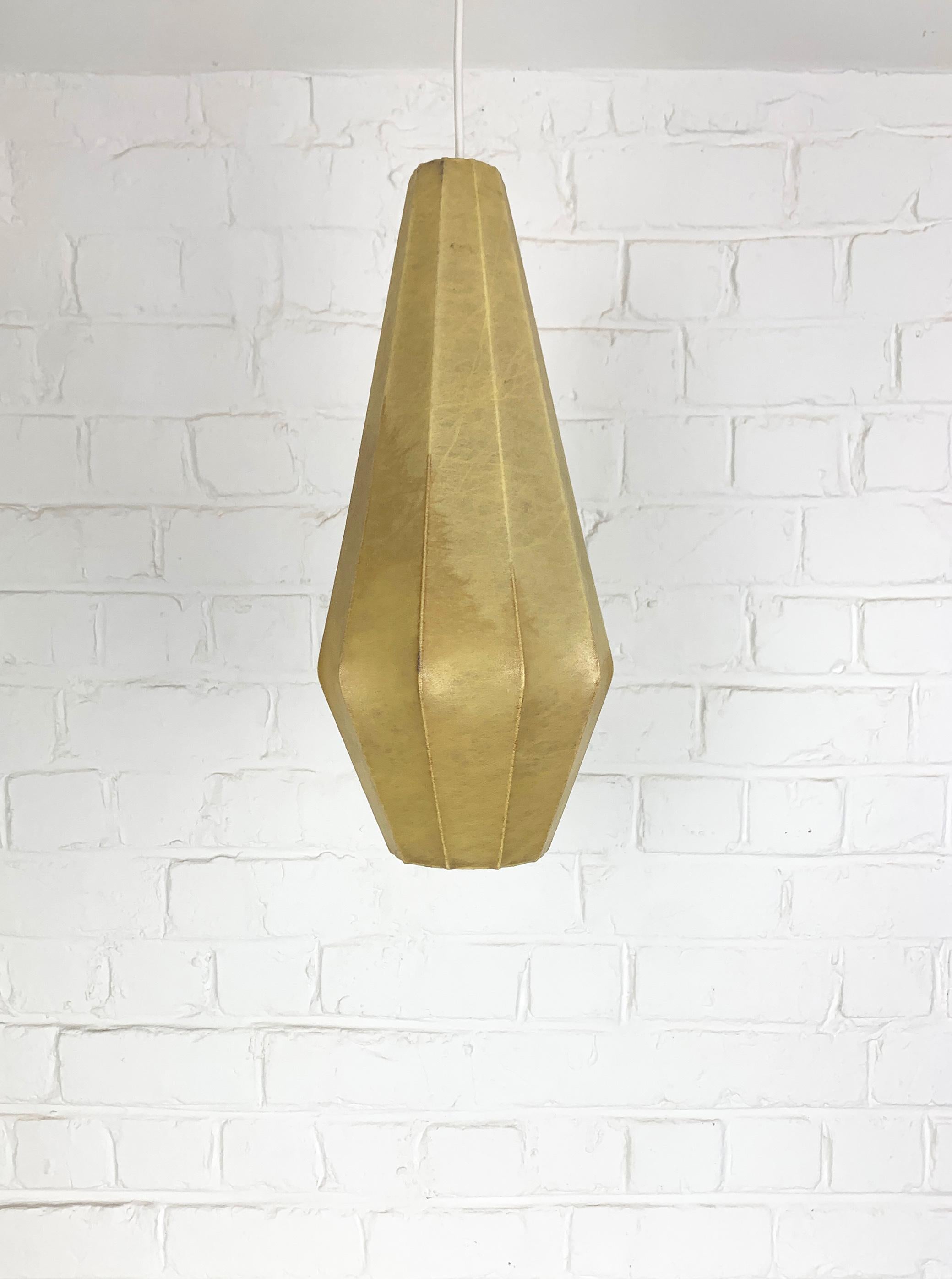 Oblong Cocoon Pendant light, Friedel Wauer for Goldkant Leuchten, 1960s For Sale 3