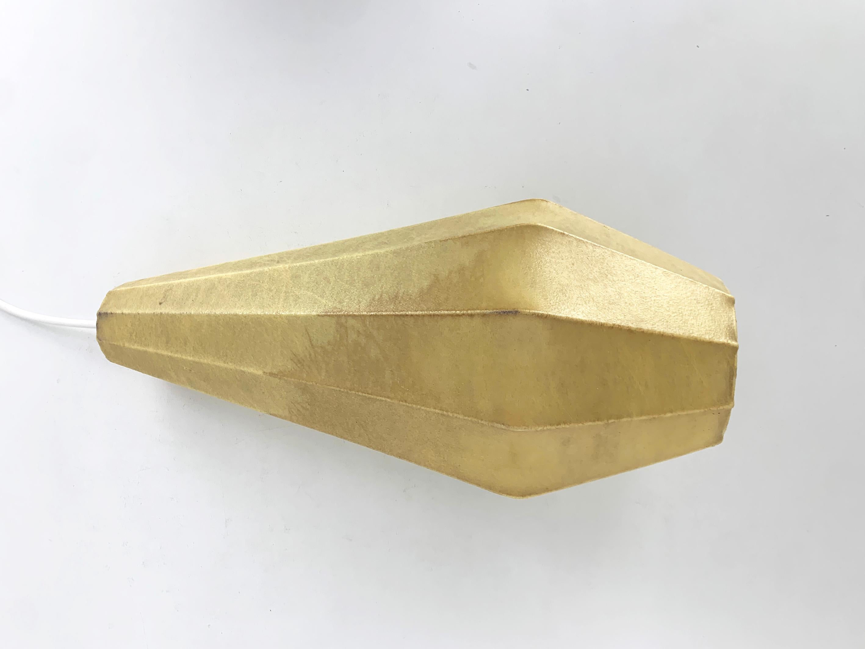 Oblong Cocoon Pendant light, Friedel Wauer for Goldkant Leuchten, 1960s For Sale 5
