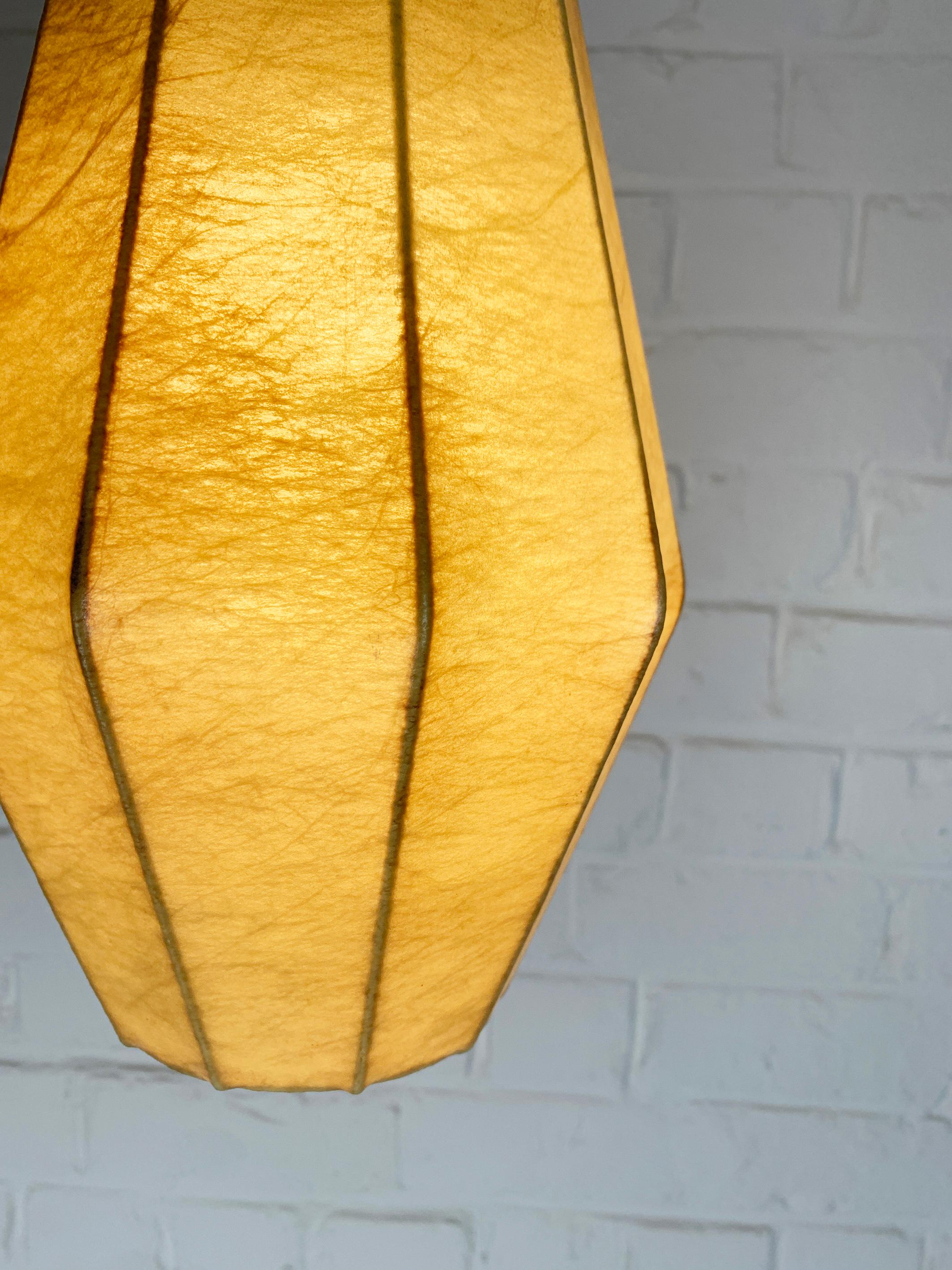 20th Century Oblong Cocoon Pendant light, Friedel Wauer for Goldkant Leuchten, 1960s For Sale