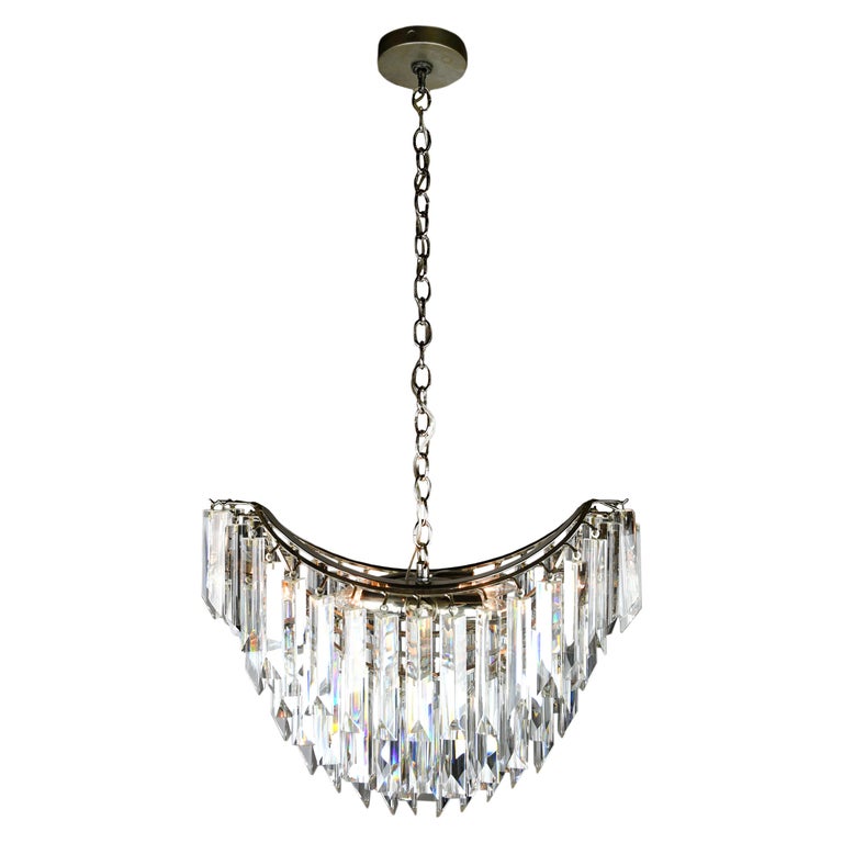 Oblong Contemporary Chandelier with Tapered Crystals at 1stDibs