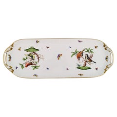 Oblong Herend Rothschild Bird Serving Dish / Tray in Hand-Painted Porcelain