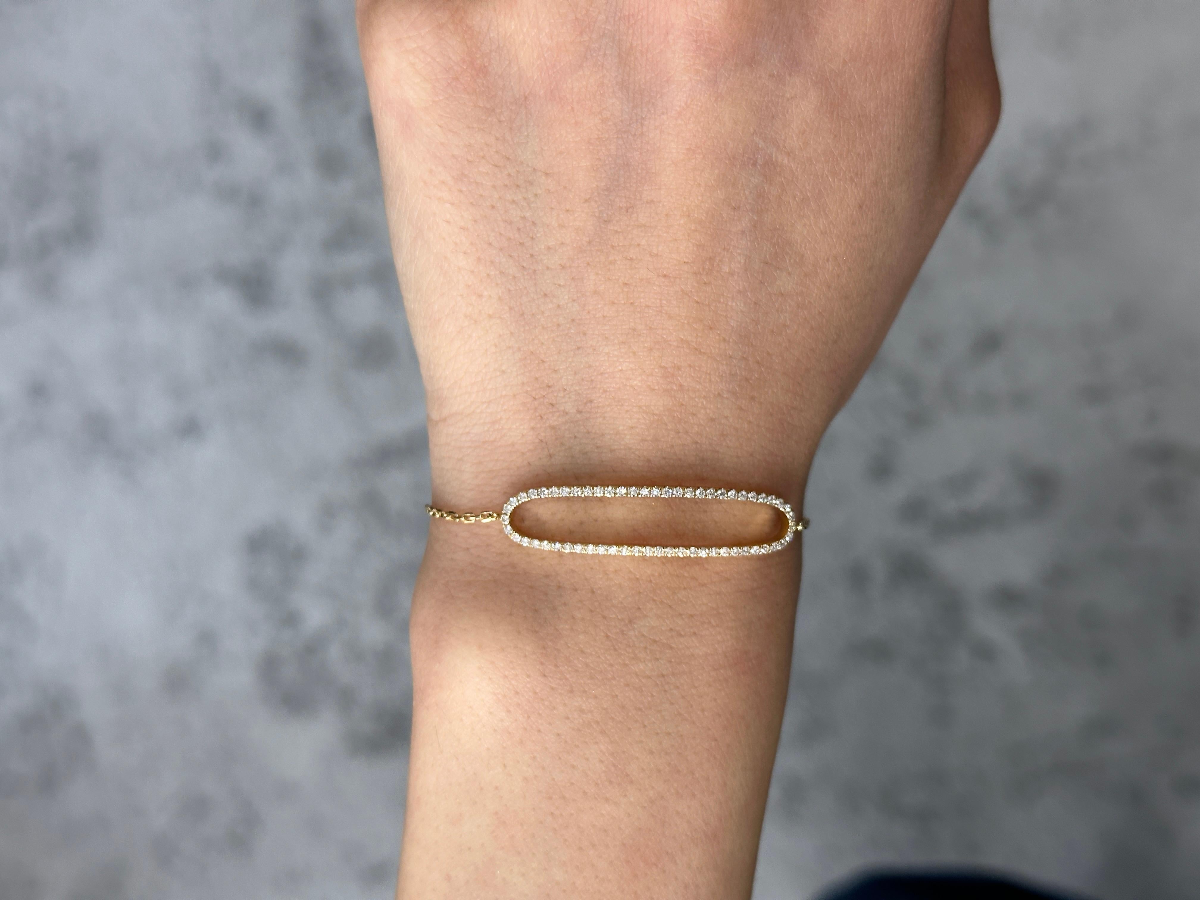 Oblong Shape Bracelet 0.43 cts. In New Condition For Sale In Los Angeles, CA