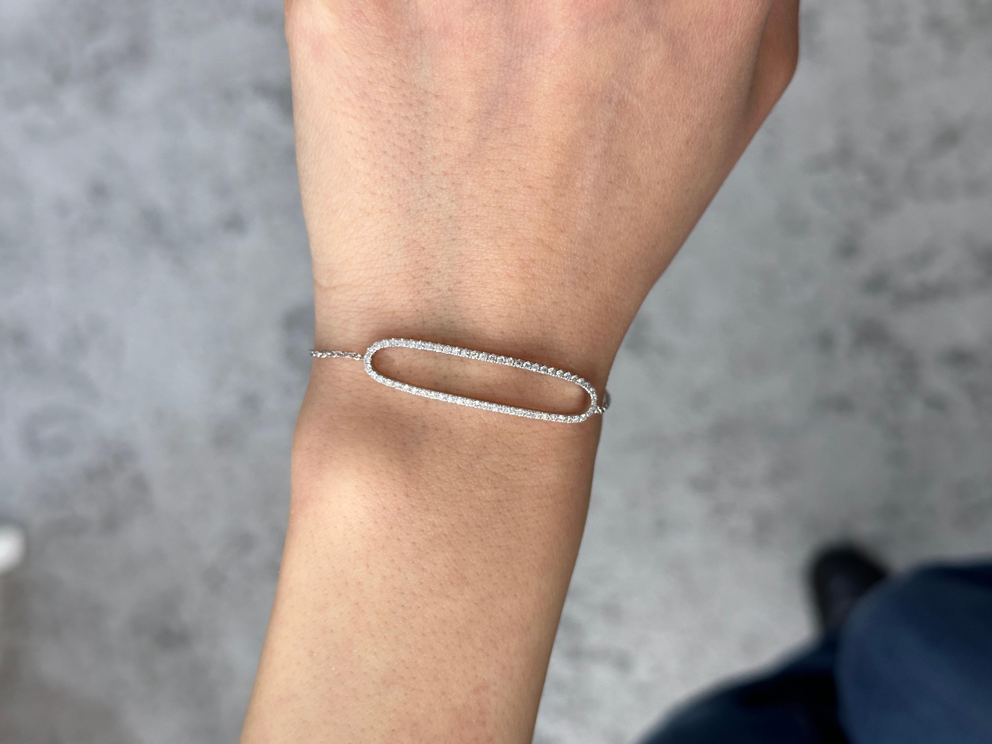 Women's or Men's Oblong Shape Bracelet 0.43 cts. For Sale